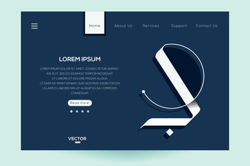 Poster -  Creative Modern Website template design ,Contain Random Arabic calligraphy Letters Without specific meaning in English ,Vector illustration.