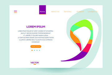 Poster -  Creative Modern Website template design ,Contain Random Arabic calligraphy Letters Without specific meaning in English ,Vector illustration.