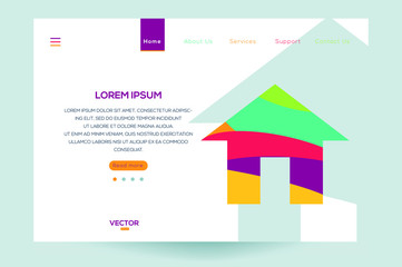 Poster - Creative Modern Website template of real estate ,Vector illustration.