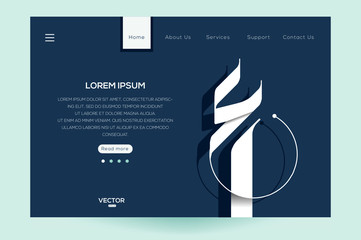 Poster -  Creative Modern Website template design ,Contain Random Arabic calligraphy Letters Without specific meaning in English ,Vector illustration.