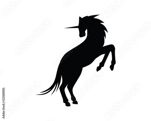 Fotografía Unicorn Illustration with Silhouette Style