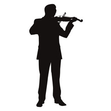 Man Playing Violin Silhouette