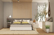 © Julia Vadi - Modern bedroom interior with wooden decor in eco style