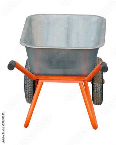 Fotomural Garden wheelbarrow cart isolated on white