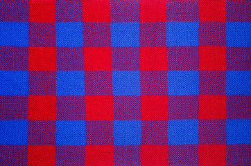 Wall Mural - Plaid material. Red and blue cage clothes background