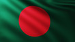 Large Flag of Bangladesh fullscreen background in the wind