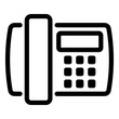 gz719 GrafikZeichnung - german - Festnetzverbindung im Büro, Telefon Symbol. - english - telephone landline at office / phone icon. - simple template - web button - square xxl g9021