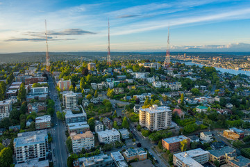 Wall Mural - The Queen Anne neighborhood in the City of Seattle