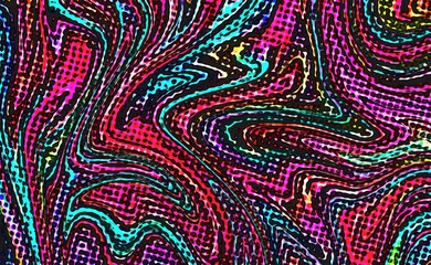 Fototapete - Abstract swirl background. Liquid paint texture in expressionism style. Comic dots effect. Retro comics cartoon design. 