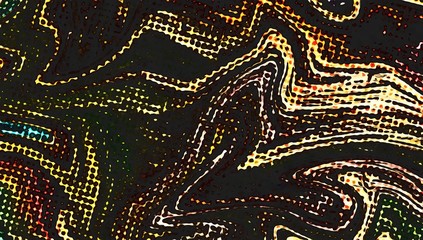 Fototapete - Abstract swirl background. Liquid paint texture in expressionism style. Comic dots effect. Retro comics cartoon design. 