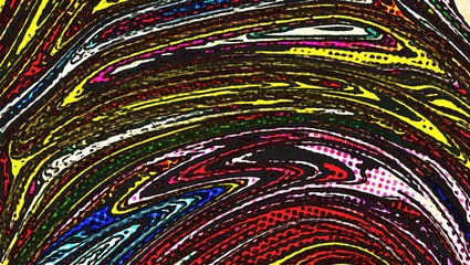 Fototapete - Abstract swirl background. Liquid paint texture in expressionism style. Comic dots effect. Retro comics cartoon design. 