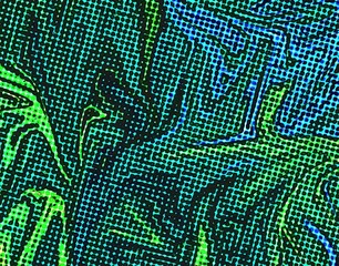 Fototapete - Abstract swirl background. Liquid paint texture in expressionism style. Comic dots effect. Retro comics cartoon design. 