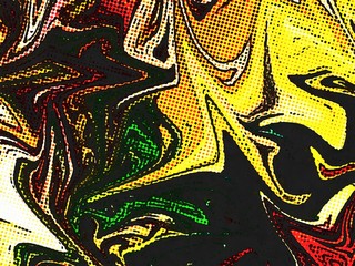 Fototapete - Abstract swirl background. Liquid paint texture in expressionism style. Comic dots effect. Retro comics cartoon design. 