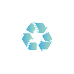 Vector illustration of a waste recycling sign in trendy mint color