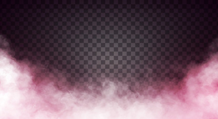 Reddish fog or smoke on dark copy space background. Vector illustration