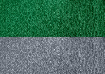 Wall Mural -  The texture of genuine leather is gray and green.