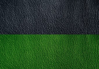 Wall Mural -  The texture of genuine leather is gray and green.