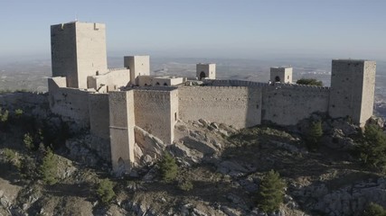 Wall Mural - Aerial panorama view of Jaen medieval castle in Andalucia Spain with Tour de Homage and surrounding walls