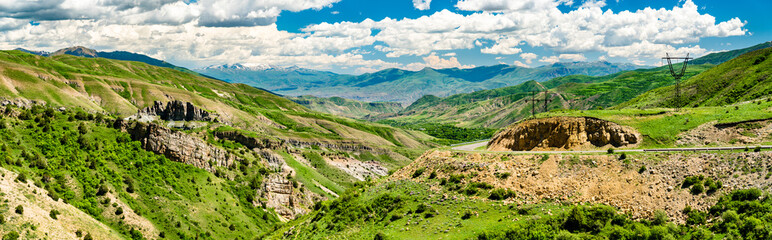 Canvas Print - Landscape of Caucasia at Vardenyats Pass in Armenia