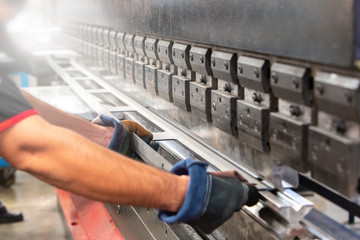 Sheet metal bending in factory