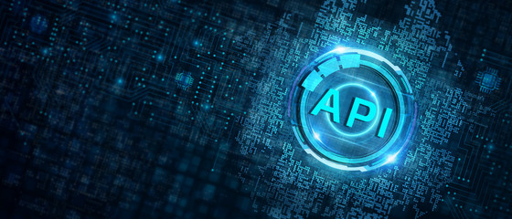 API - Application Programming Interface. Software development tool. Business, modern technology, internet and networking concept