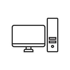 Poster - computer icon template black color editable. computer icon symbol flat vector illustration for graph