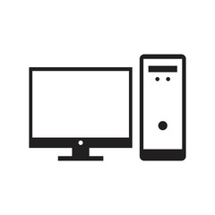 Poster - computer icon template black color editable. computer icon symbol flat vector illustration for graph
