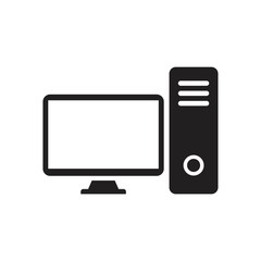 Poster - computer icon template black color editable. computer icon symbol flat vector illustration for graph