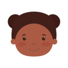 Wall Mural - afro little girl head character