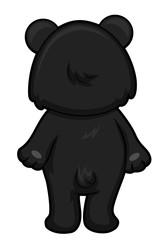 Wall Mural - Black Bear Back View Illustration