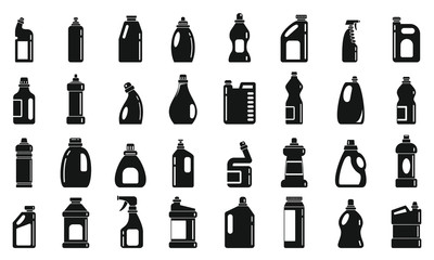 Wall Mural - Bleach icons set. Simple set of bleach vector icons for web design on white background