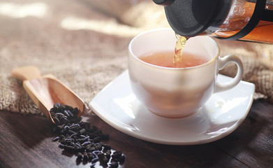 Wall Mural - Brewed tea on a serving table