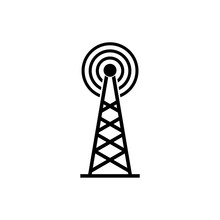 Broadcast Communications Tower Icon Isolated On White Background