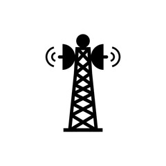 Wall Mural - Broadcast communications tower icon isolated on white background