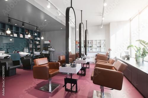 Photographie Workplace makeup artist and hairdresser in beauty salon