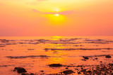 Fototapeta Desenie - red sunset on the sea in summer