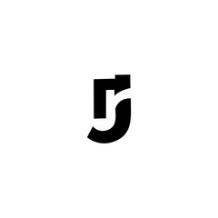 JR RJ J R Letter Logo Design Template Vecto