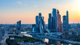 Moscow. Russia. Panorama of Moscow city. Modern skyscrapers in the center of Moscow. Presnenskaya embankment. Contemporary Russian architecture. Russia business. Downtown. Guide the capital