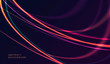 Abstract background of neon lights swirl, blurred glowing lines forming tangled web