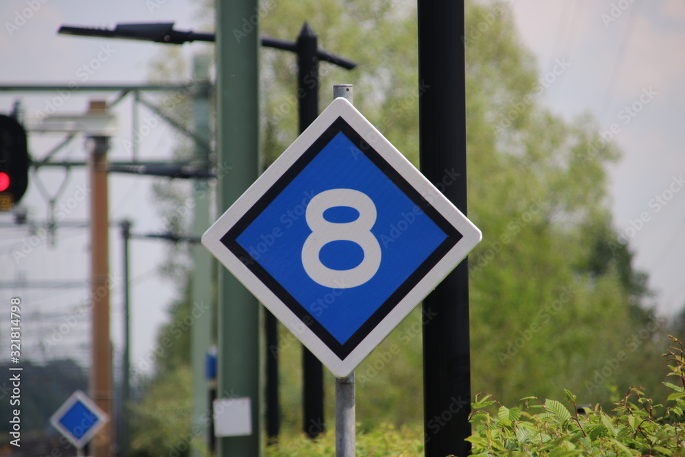 stop sign based on the length of train at railroad track for stop train ...