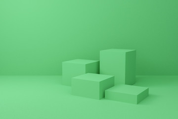 Poster - abstract cube on pastel background texture with geometric shape. 3d render design for display produc