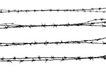 Old Barbed Wire Isolated On White Background