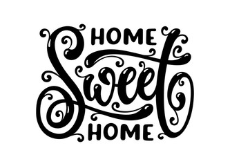 home sweet home modern lettering. vector illustration.