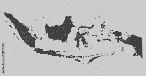 Cuadros en Lienzo Indonesia map, Asia country map vector template