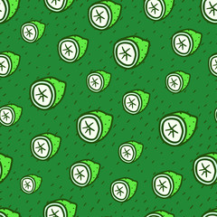 Poster - Green lime seamless vector background