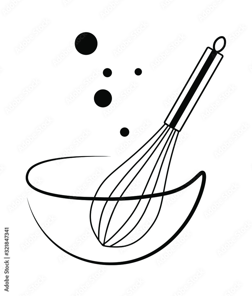 a bowl with a mixer design illustration Stock Vector | Adobe Stock, image size:853x1000