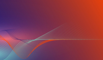 Poster - Abstract colorful wave lines on ackground for elements in concept business presentation, Brochure, Flyer, Science, Technology. Vector illustration