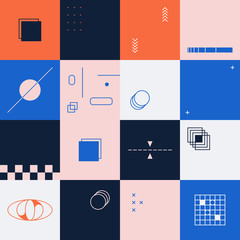 Fototapete - Brutalism Design Abstract Vector Pattern