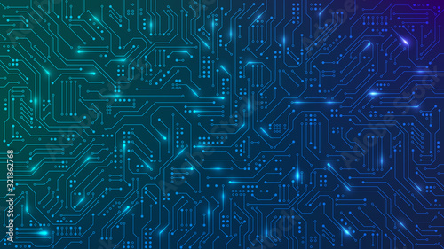 Fotomural Abstract futuristic circuit board