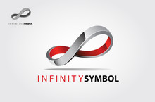 Infinity Vector Logo Template. 3D Vector Abstract Infinity Iron Curve Symbol. This Logo For Almost Any Kind Of Business, Multimedia, Communication, Interactive, Creative Design, And Other Company.